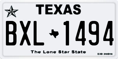 TX license plate BXL1494