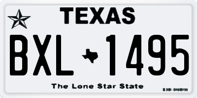 TX license plate BXL1495