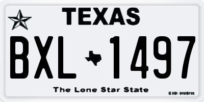 TX license plate BXL1497