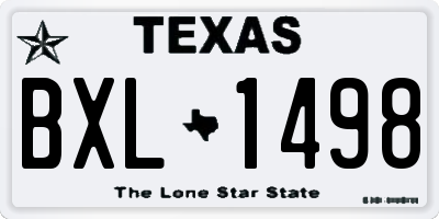 TX license plate BXL1498