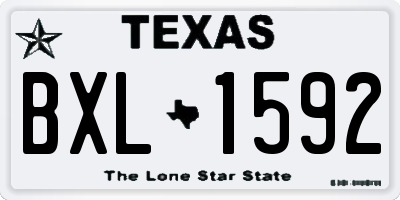 TX license plate BXL1592
