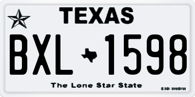 TX license plate BXL1598