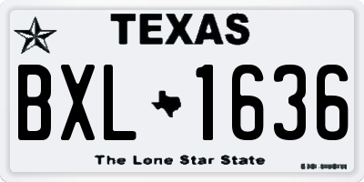 TX license plate BXL1636