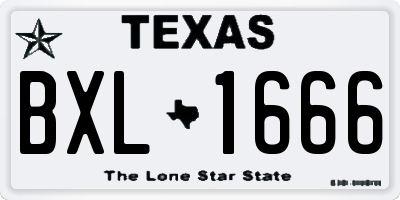 TX license plate BXL1666