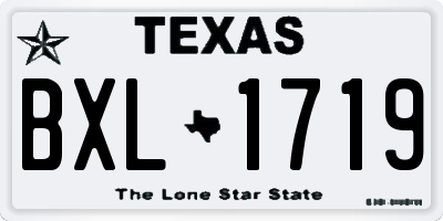 TX license plate BXL1719