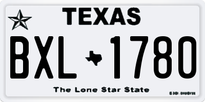 TX license plate BXL1780