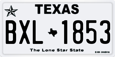 TX license plate BXL1853