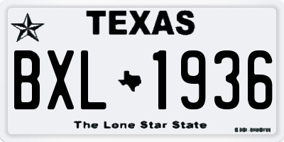 TX license plate BXL1936
