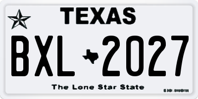 TX license plate BXL2027