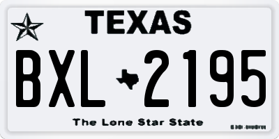 TX license plate BXL2195