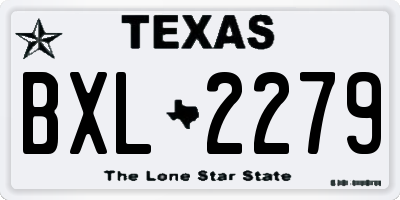 TX license plate BXL2279