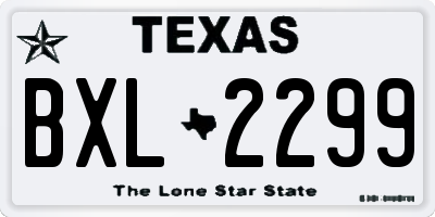 TX license plate BXL2299