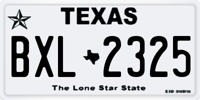 TX license plate BXL2325