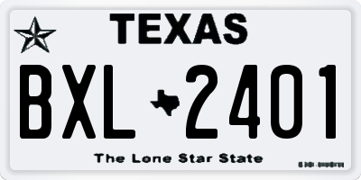 TX license plate BXL2401