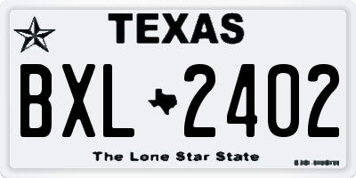 TX license plate BXL2402