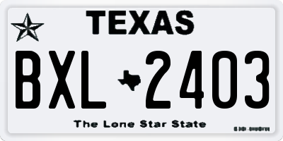 TX license plate BXL2403
