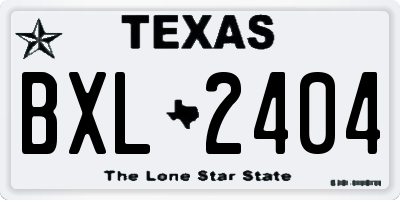 TX license plate BXL2404