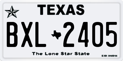 TX license plate BXL2405