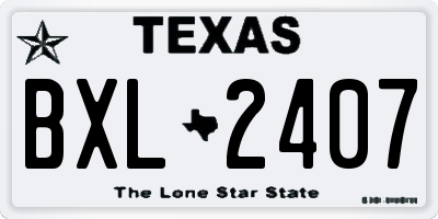 TX license plate BXL2407