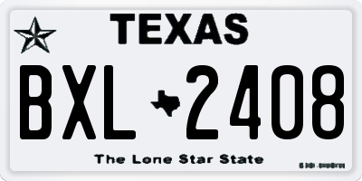 TX license plate BXL2408
