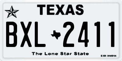 TX license plate BXL2411