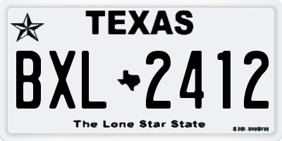 TX license plate BXL2412