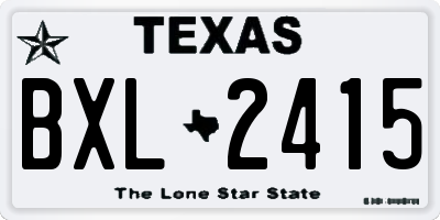 TX license plate BXL2415