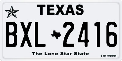 TX license plate BXL2416