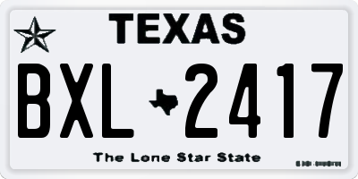 TX license plate BXL2417