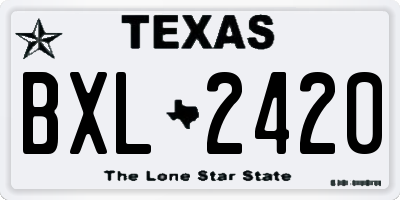 TX license plate BXL2420