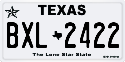 TX license plate BXL2422