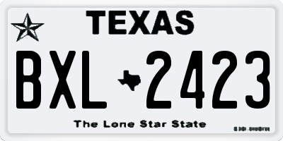 TX license plate BXL2423