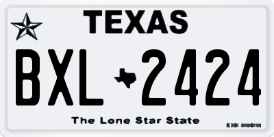 TX license plate BXL2424