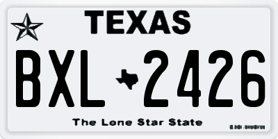 TX license plate BXL2426