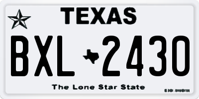 TX license plate BXL2430