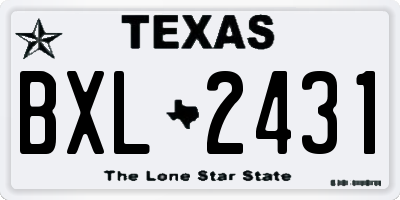 TX license plate BXL2431