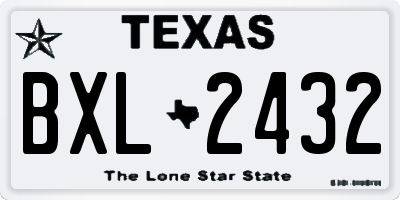 TX license plate BXL2432