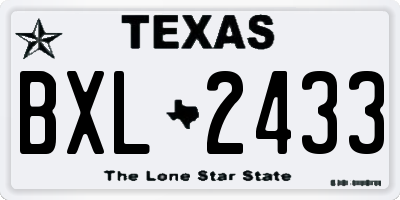 TX license plate BXL2433