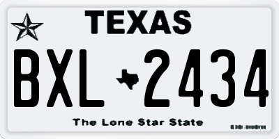 TX license plate BXL2434