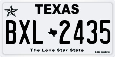 TX license plate BXL2435