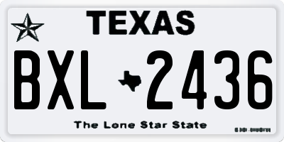 TX license plate BXL2436