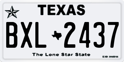 TX license plate BXL2437
