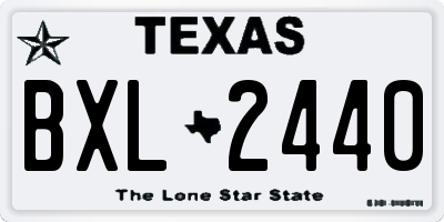 TX license plate BXL2440