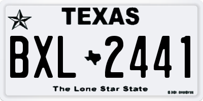 TX license plate BXL2441