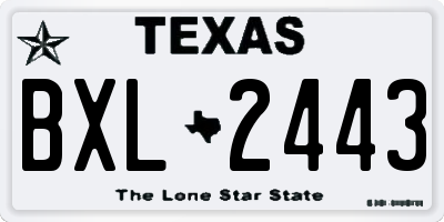 TX license plate BXL2443