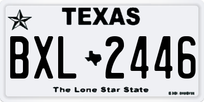 TX license plate BXL2446