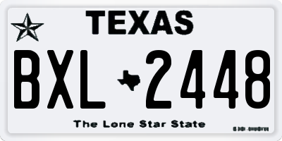 TX license plate BXL2448