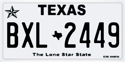 TX license plate BXL2449