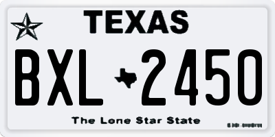 TX license plate BXL2450