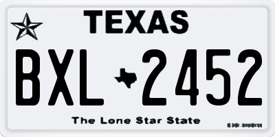 TX license plate BXL2452